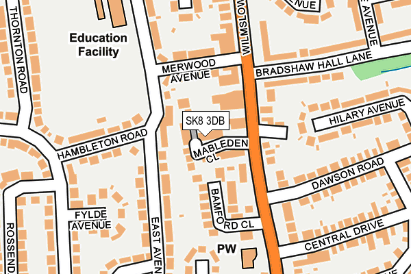 SK8 3DB map - OS OpenMap – Local (Ordnance Survey)