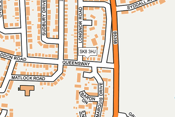 SK8 3HJ map - OS OpenMap – Local (Ordnance Survey)