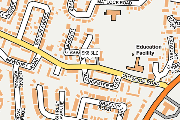 SK8 3LZ map - OS OpenMap – Local (Ordnance Survey)