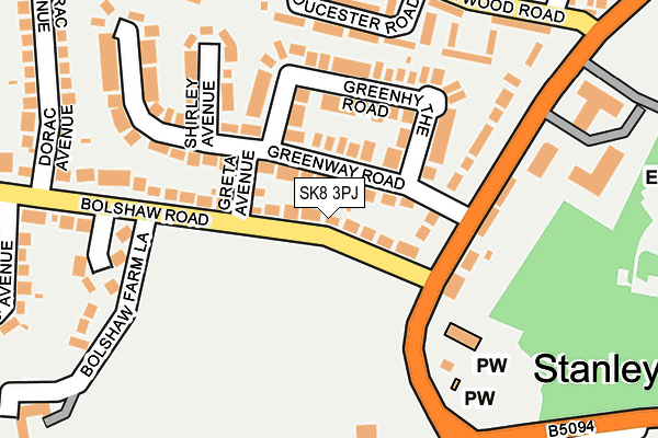 SK8 3PJ map - OS OpenMap – Local (Ordnance Survey)