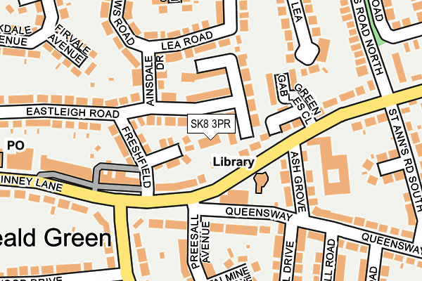 SK8 3PR map - OS OpenMap – Local (Ordnance Survey)