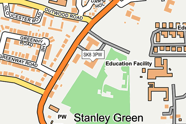 SK8 3PW map - OS OpenMap – Local (Ordnance Survey)