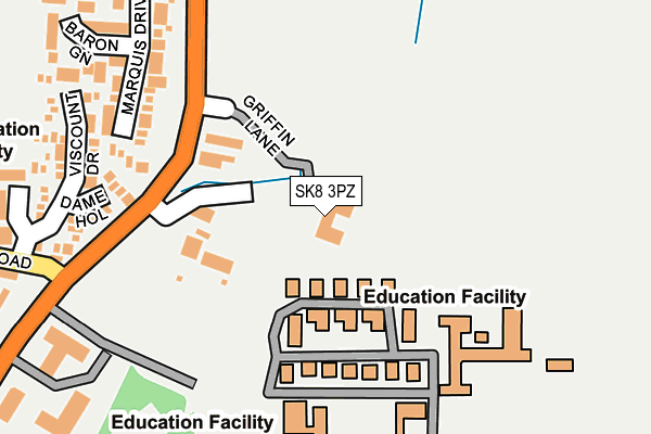 SK8 3PZ map - OS OpenMap – Local (Ordnance Survey)