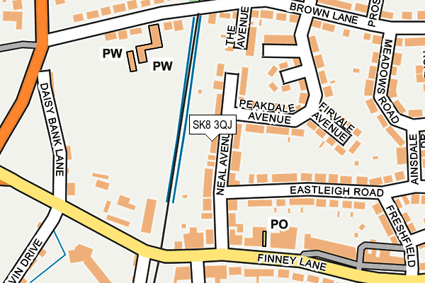 SK8 3QJ map - OS OpenMap – Local (Ordnance Survey)