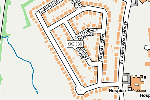 SK8 3SS map - OS OpenMap – Local (Ordnance Survey)