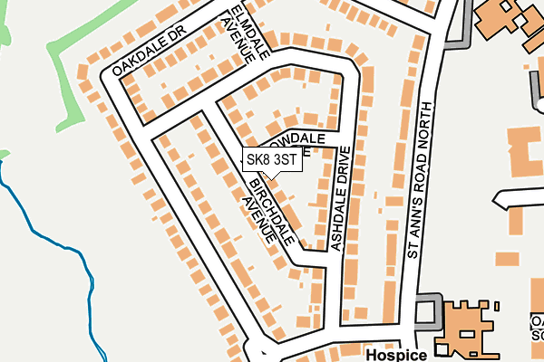 SK8 3ST map - OS OpenMap – Local (Ordnance Survey)