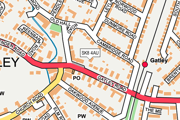 SK8 4AU map - OS OpenMap – Local (Ordnance Survey)