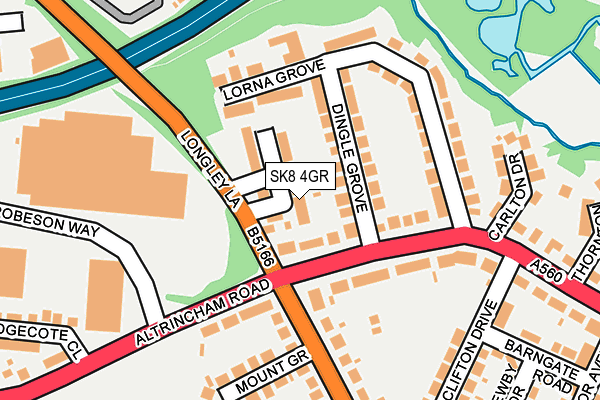 SK8 4GR map - OS OpenMap – Local (Ordnance Survey)