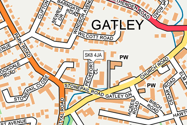 SK8 4JA map - OS OpenMap – Local (Ordnance Survey)