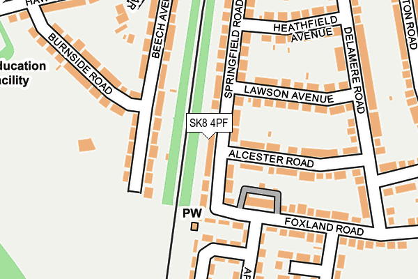 SK8 4PF map - OS OpenMap – Local (Ordnance Survey)