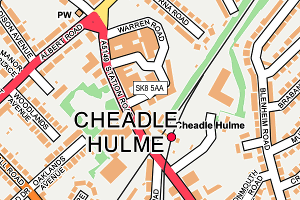 SK8 5AA map - OS OpenMap – Local (Ordnance Survey)