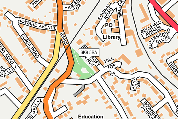 SK8 5BA map - OS OpenMap – Local (Ordnance Survey)