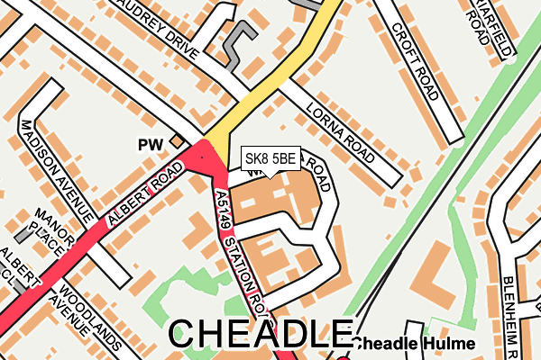 SK8 5BE map - OS OpenMap – Local (Ordnance Survey)