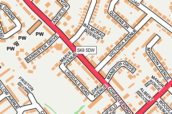 SK8 5DW map - OS OpenMap – Local (Ordnance Survey)