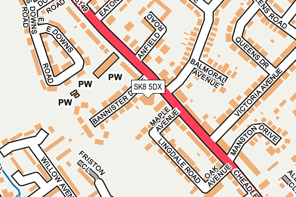 SK8 5DX map - OS OpenMap – Local (Ordnance Survey)