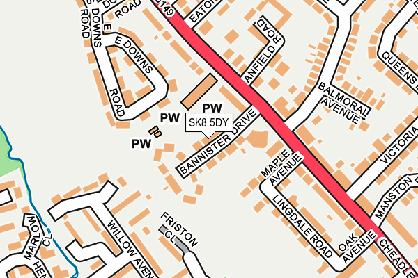 SK8 5DY map - OS OpenMap – Local (Ordnance Survey)