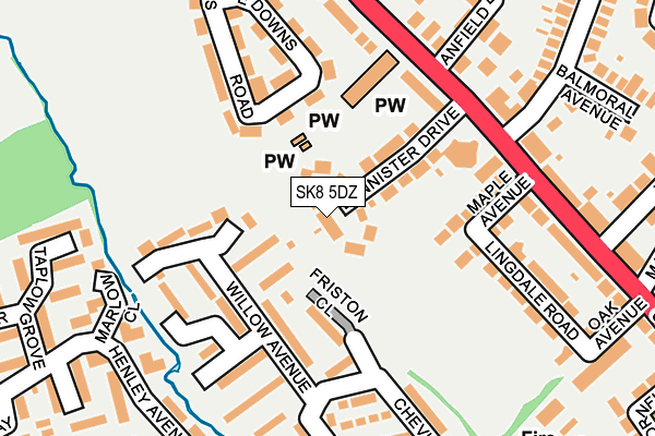 SK8 5DZ map - OS OpenMap – Local (Ordnance Survey)