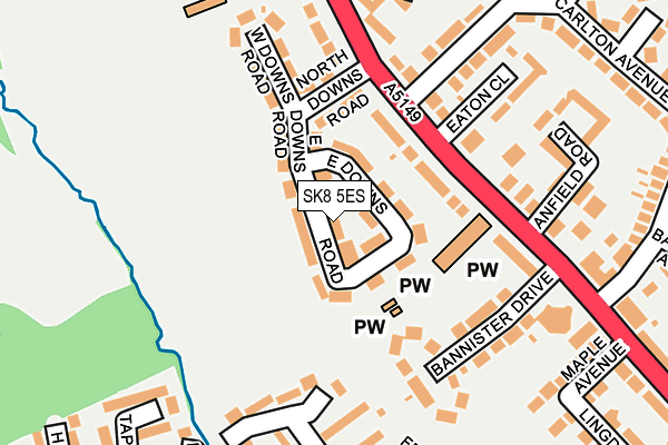 SK8 5ES map - OS OpenMap – Local (Ordnance Survey)