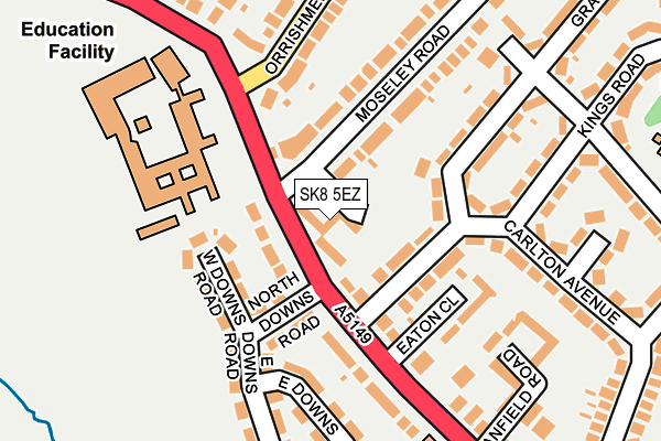 SK8 5EZ map - OS OpenMap – Local (Ordnance Survey)