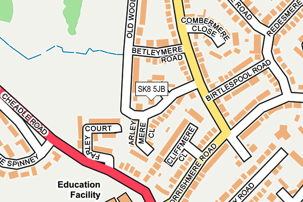 SK8 5JB map - OS OpenMap – Local (Ordnance Survey)