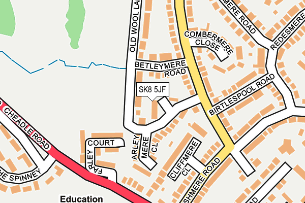 SK8 5JF map - OS OpenMap – Local (Ordnance Survey)