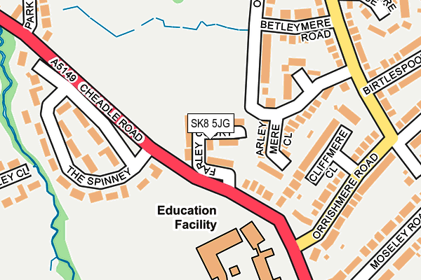 SK8 5JG map - OS OpenMap – Local (Ordnance Survey)