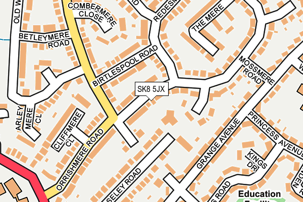SK8 5JX map - OS OpenMap – Local (Ordnance Survey)