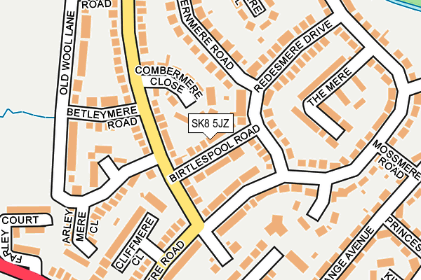 SK8 5JZ map - OS OpenMap – Local (Ordnance Survey)