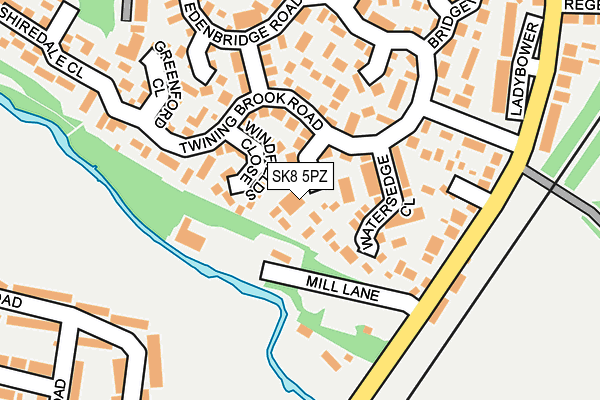 SK8 5PZ map - OS OpenMap – Local (Ordnance Survey)