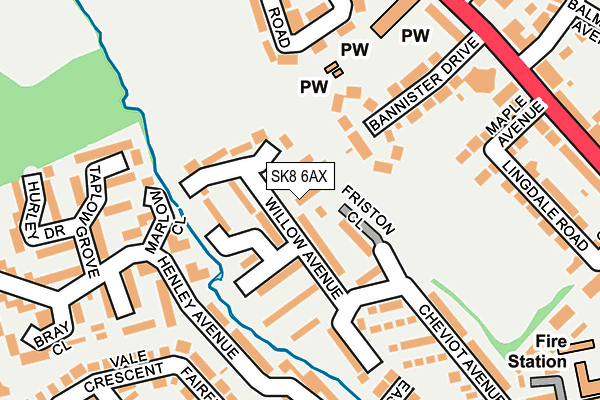 SK8 6AX map - OS OpenMap – Local (Ordnance Survey)