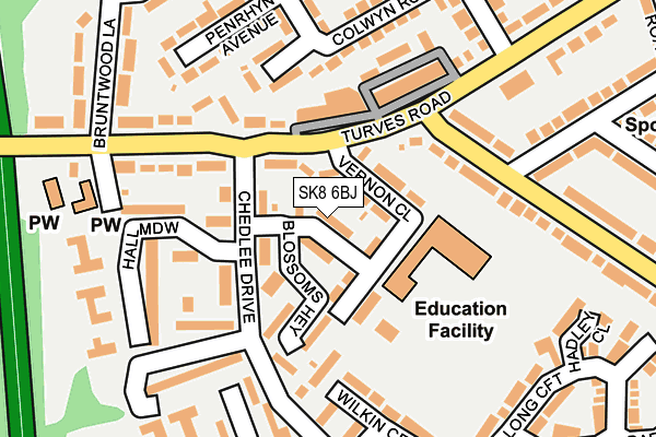 SK8 6BJ map - OS OpenMap – Local (Ordnance Survey)