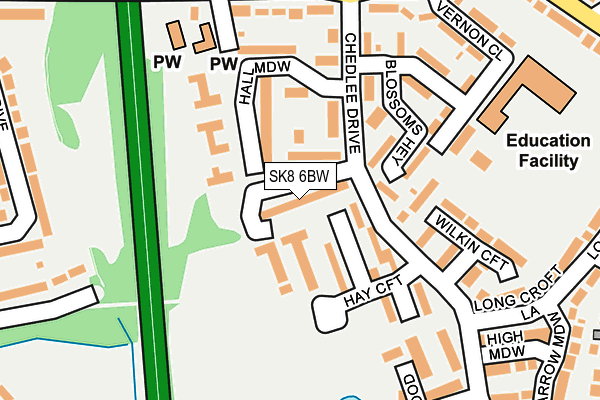 SK8 6BW map - OS OpenMap – Local (Ordnance Survey)