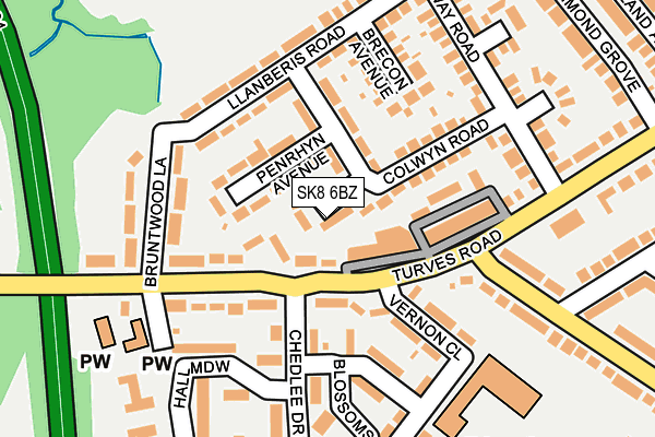 SK8 6BZ map - OS OpenMap – Local (Ordnance Survey)