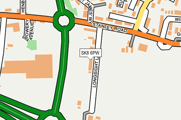 SK8 6PW map - OS OpenMap – Local (Ordnance Survey)
