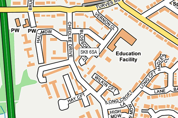 SK8 6SA map - OS OpenMap – Local (Ordnance Survey)