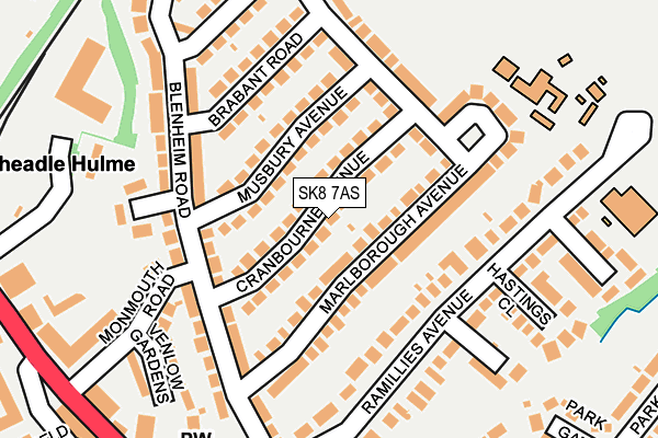 SK8 7AS map - OS OpenMap – Local (Ordnance Survey)