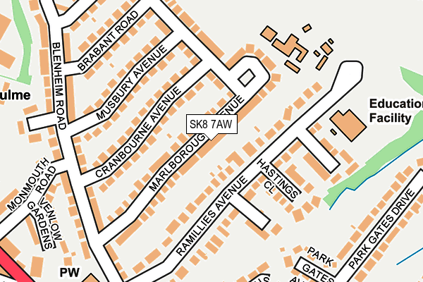 SK8 7AW map - OS OpenMap – Local (Ordnance Survey)