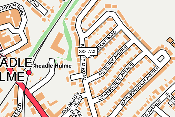 SK8 7AX map - OS OpenMap – Local (Ordnance Survey)