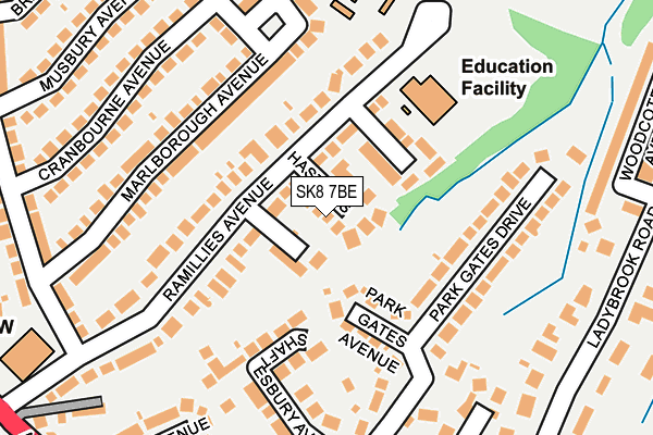 SK8 7BE map - OS OpenMap – Local (Ordnance Survey)