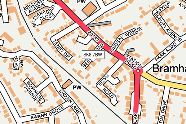 SK8 7BW map - OS OpenMap – Local (Ordnance Survey)