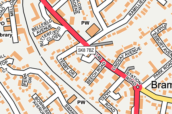 SK8 7BZ map - OS OpenMap – Local (Ordnance Survey)