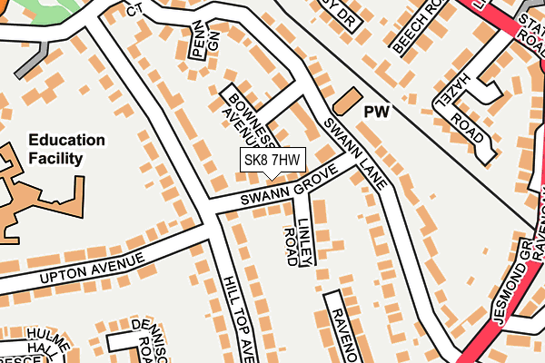 SK8 7HW map - OS OpenMap – Local (Ordnance Survey)