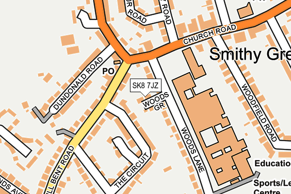 SK8 7JZ map - OS OpenMap – Local (Ordnance Survey)