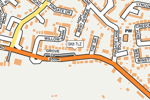 SK8 7LZ map - OS OpenMap – Local (Ordnance Survey)