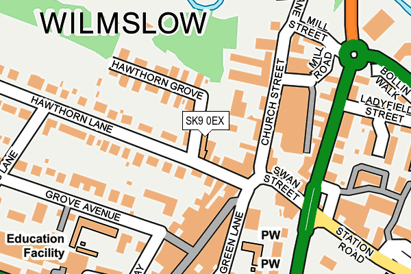 SK9 0EX map - OS OpenMap – Local (Ordnance Survey)