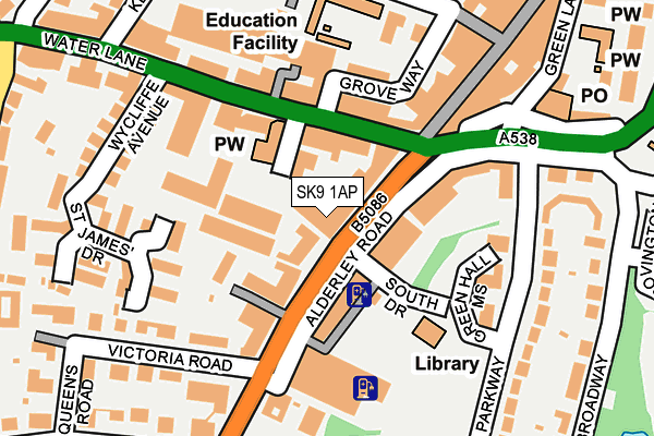 SK9 1AP map - OS OpenMap – Local (Ordnance Survey)