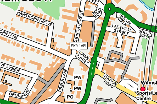 SK9 1AR map - OS OpenMap – Local (Ordnance Survey)