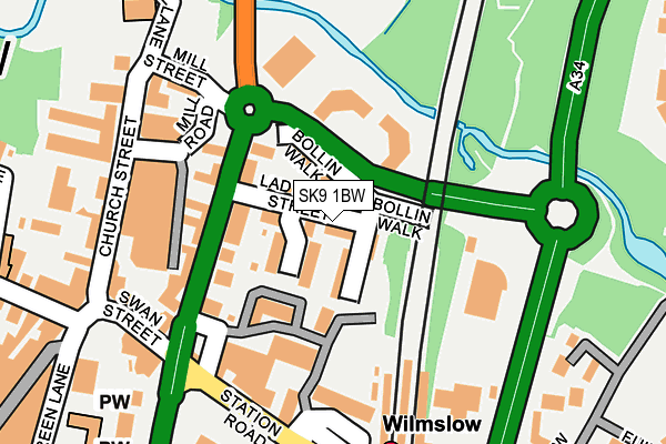 SK9 1BW map - OS OpenMap – Local (Ordnance Survey)
