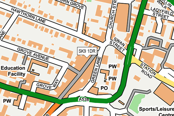 SK9 1DR map - OS OpenMap – Local (Ordnance Survey)