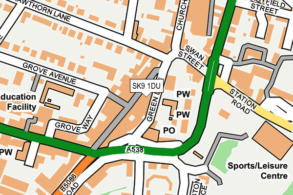 SK9 1DU map - OS OpenMap – Local (Ordnance Survey)